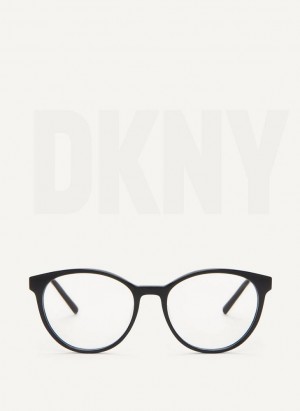 Black DKNY Round Women's Glasses | USA-D1254