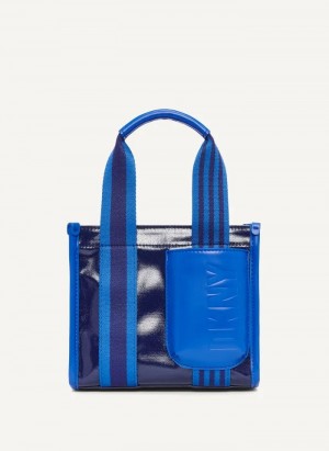 Blue DKNY Prospect Coated Canvas Mini Bags Tote Bags | USA-D0397